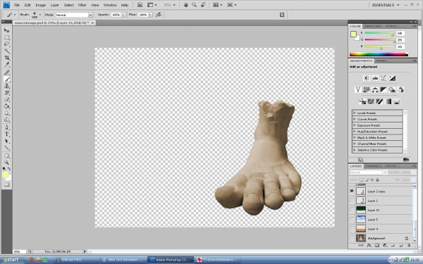 Creation of Lost Foot: Step 2